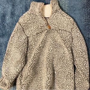 grey sherpa pullover